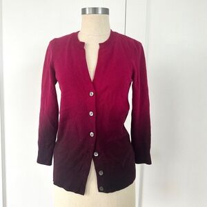 Vince Women's‎ Ombre Cardigan Sweater Pink Burgundy Cashmere Size S Warm